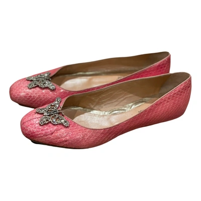 Pre-owned Aruna Seth Leather Ballet Flats In Pink