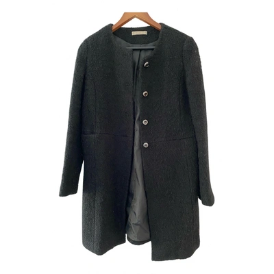 Pre-owned Stefanel Wool Coat In Black