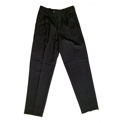 Pre-owned Kenzo Wool Straight Pants In Black