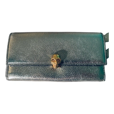 Pre-owned Alexander Mcqueen Leather Wallet In Metallic