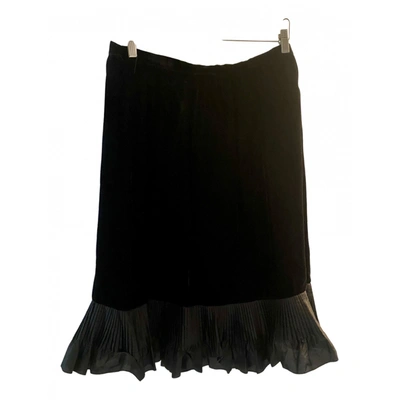 Pre-owned Celine Velvet Mid-length Skirt In Black