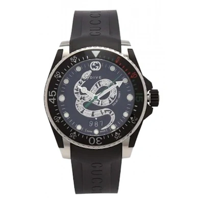 Pre-owned Gucci Dive Watch In Black