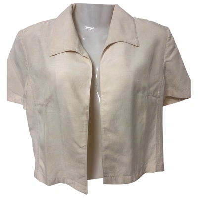 Pre-owned Valentino Silk Short Vest In Beige