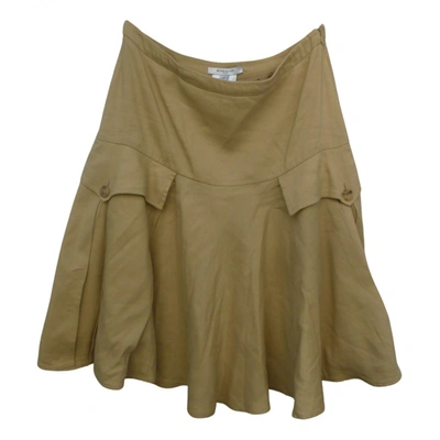 Pre-owned Givenchy Linen Mid-length Skirt In Beige