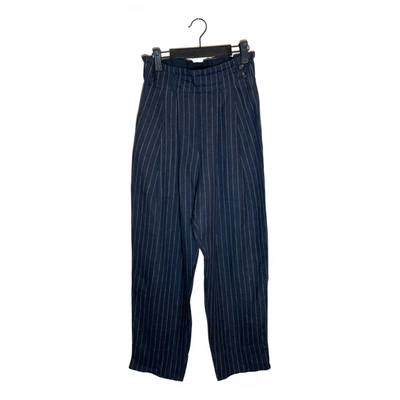 Pre-owned Mijeong Park Linen Carot Pants In Blue
