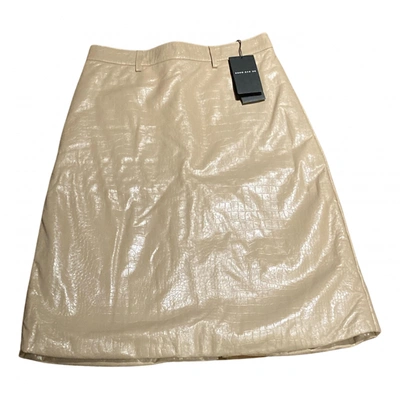 Pre-owned Dodo Bar Or Leather Mid-length Skirt In Beige