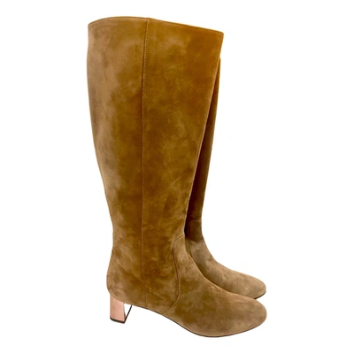 Pre-owned Fendi Riding Boots In Camel