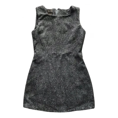 Pre-owned Calvin Klein Wool Mini Dress In Grey