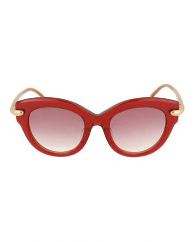 Pomellato Oversized Cat-eye Sunglasses In Red