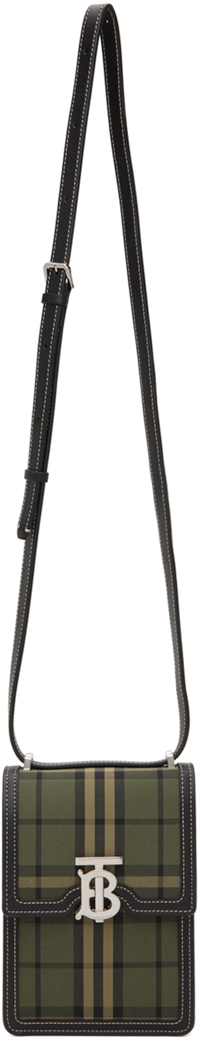 Burberry Robin Monogram-plaque Crossbody Bag In Military Green