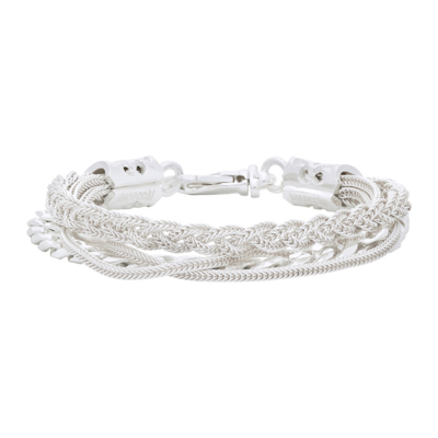 Emanuele Bicocchi Silver Chain Braided Bracelet In Icy