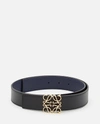 Loewe Reversible Anagram Leather Belt In Black