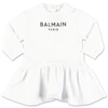 BALMAIN BALMAIN KIDS LOGO PRINTED FLARED SWEATSHIRT DRESS