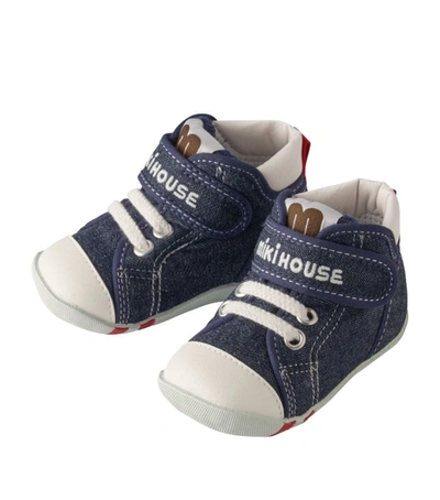 Miki House Canvas Logo Strap Sneakers In Navy