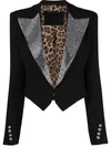 Philipp Plein Crystal-embellished Cropped Blazer In 黑色