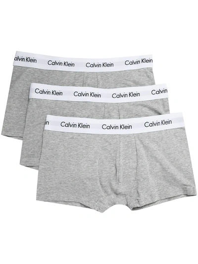 Calvin Klein Logo-tape Elasticated-waistband Boxers In 灰色