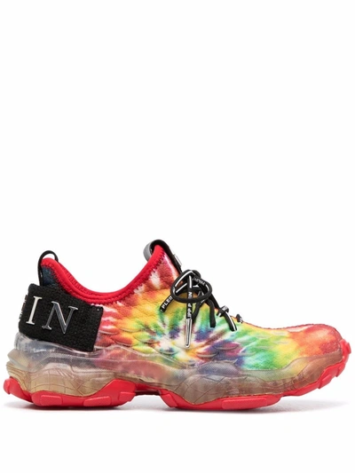 Philipp Plein Tie-dye Runner Hyper $hock Trainers In 红色