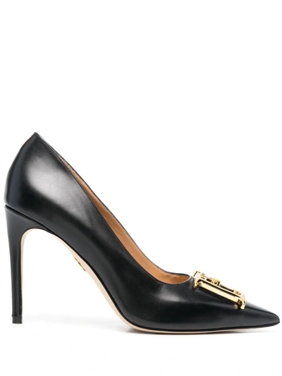 Dsquared2 Women 100mm Logo-plaque Pumps In 黑色