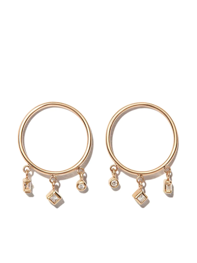 Zoë Chicco 14k Yellow Gold Medium Diamond Hoop Earrings