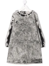 ANDORINE TONAL-STRICHING DENIM DRESS