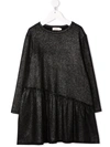 ANDORINE METALLIC-EFFECT RUFFLED DRESS