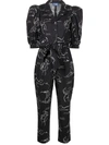 Lhd Casitas Illustration-print Jumpsuit In 黑色