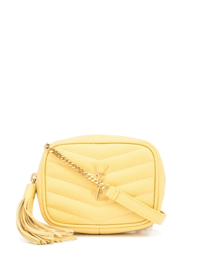 Saint Laurent Lou Baby Ysl Quilted Grain De Poudre Belt Bag In Sunflower