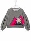 Il Gufo Faux-flower Detail Sweatshirt In 灰色