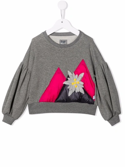 Il Gufo Faux-flower Detail Sweatshirt In 灰色
