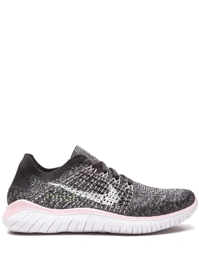 Nike Free Rn Flyknit 2018 Black/white-pink Foam 942839-007 Women's In 黑色