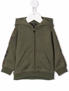 Il Gufo Camouflage-trimmed Hoodie In 绿色