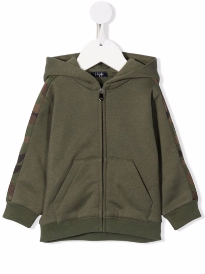 Il Gufo Camouflage-trimmed Hoodie In 绿色