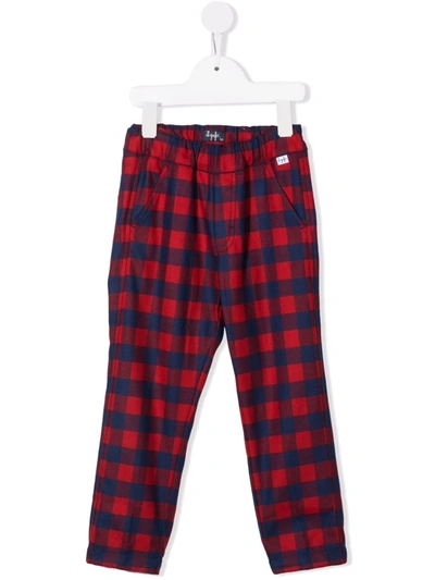 Il Gufo Kids' Check Print Trousers In 红色