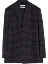 Off-white Check-pattern Single-breasted Blazer In 黑色