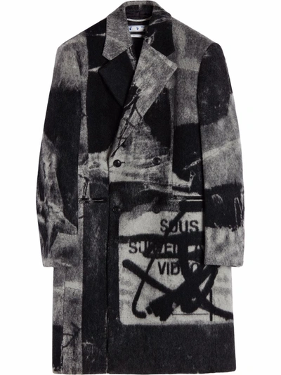 Off-white X Pablo Tomek Double Breasted Coat In Grey