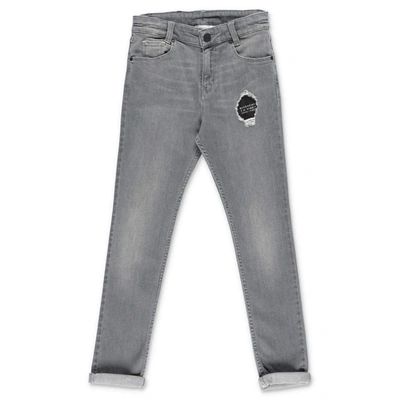 Givenchy Kids Distressed Effect Jeans In Grey