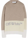 OFF-WHITE COLOUR-BLOCK KNITTED JUMPER