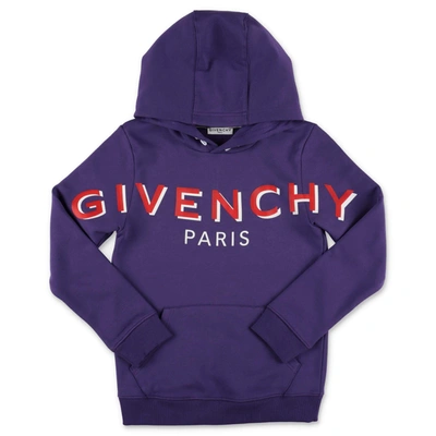 Givenchy Kids' Logo-print Hoodie In 紫色
