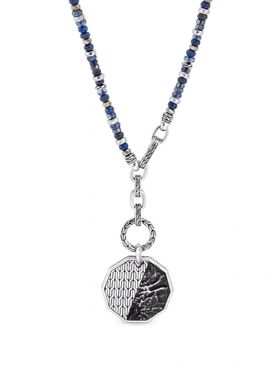 John Hardy Men's Sterling Silver Classic Chain Multi-stone Medallion Transformable Pendant Necklace, 26 In Lapis Lazuli