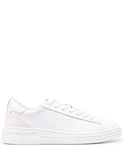 Msgm Debossed-logo Low-top Trainers In 白色
