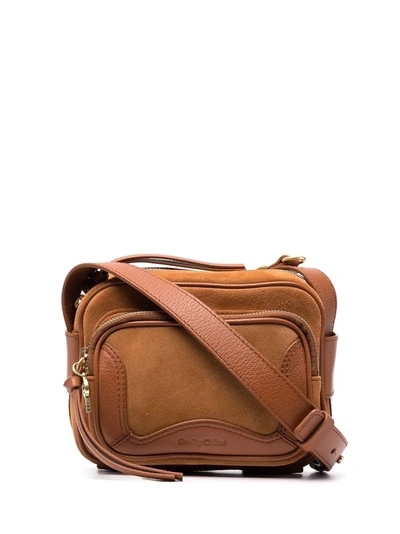 See By Chloé Hana Textured-leather And Suede Shoulder Bag In Leather Color