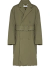 Off-white Padded Double-breasted Coat In 绿色
