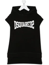 Dsquared2 Kids' Branded Hooded Dress In Black And White