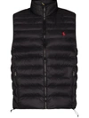 Polo Ralph Lauren Quilted Casual Vest With Stand-up Collar And Zippered Pockets In Black