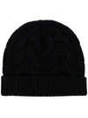 N•PEAL ANTLER CABLE-KNIT BEANIE
