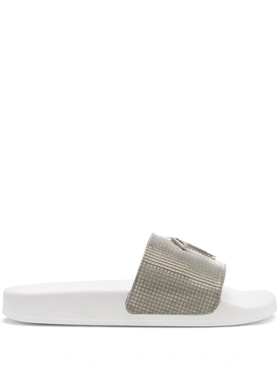 Giuseppe Zanotti Metallic-finish Brett Slides In Silver