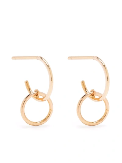 Ginette Ny 18kt Rose Gold Tiny Circle Drop Earrings In 粉色