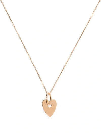 Ginette Ny 18kt Rose Gold Angèle Mini Heart Chain Necklace In 粉色