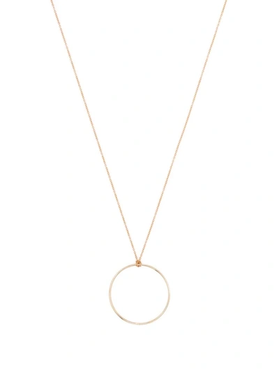 Ginette Ny 18kt Rose Gold Baby Circle On Chain Necklace In 粉色