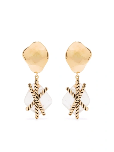 Aurelie Bidermann Mycene Rock Crystal 18kt Gold-plated Earrings In 金色